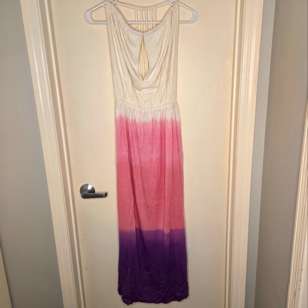 NWT Boemo dip die key hole maxi dress purple Medium